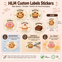 Autocollants d'étanchéité personnalisés pour emballages de boulangerie, étiquettes adhésives imperméables en rouleau, autocollants ronds avec logo pour boîtes de pain, gâteaux, biscuits et desserts