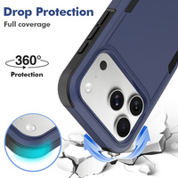 Étui de téléphone magnétique antichoc deux-en-un avec contraste de couleurs pour les séries 16, 17 Pro Max, 18 – Coque de protection
