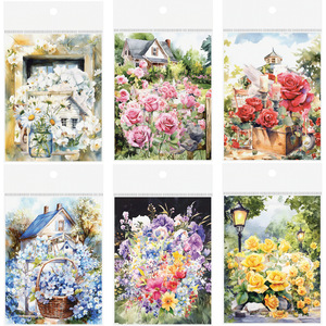 20 pz/pacco di adesivo per animali domestici da giardino serie di adesivi in materiale floreale retrò - Product Image 5