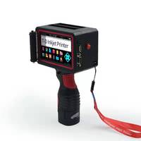 Impresora de inyección de tinta portátil de fuente grande de 50mm, paños de silicona de cuero, máquina impresora de pared de papel de Metal, codificador QR con fecha de caducidad