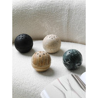 HZX marbre arabe décoration bouddha Ramadan Mubkhar brûleur mini travertin porte-encens boule de pierre brûleur d'encens en gros