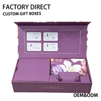 Scatola Regalo Rigida di Lusso Personalizzata con Chiusura Magnetica Viola, Inserto in Cartoncino, Soluzione Completa per Confezioni di Set Skincare