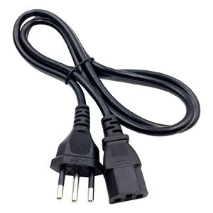 Cavo di Prolunga a Tre Poli con Spina Brasiliana Certificata per Cuociriso e Computer - Product Image 1