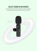 Réduction intelligente du bruit K8 K9 Factory Portable Stereo Live Interview Mini Lapel Mic Microfono Wireless Lavalier Microphones