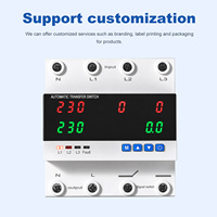 Baiwei BW-03B Régulateur de tension monophasé SVC AC ATS 63A/80A/100A réglable avec protection contre les surtensions/surintensités, affichage LCD, en matériau PC