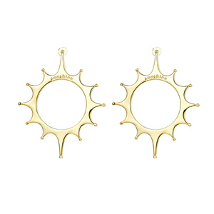 Pendientes chapados en oro con forma de estrella de sol para mujer, regalo de joyería de moda - Product Image 1