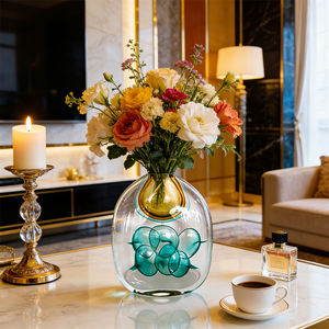 <span class=keywords><strong>Vase</strong></span> Vintage en Verre Inspiré <span class=keywords><strong>de</strong></span> République Tchèque <span class=keywords><strong>Grand</strong></span> <span class=keywords><strong>Vase</strong></span> en <span class=keywords><strong>Cristal</strong></span> <span class=keywords><strong>de</strong></span> Bohème - Product Image 1