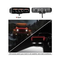 Barre lumineuse LED tout-terrain 4x4 super fine sans cadre, blanche/ambre, pour camion, moto, SUV, VTT