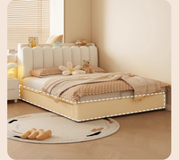 Cadre de lit en tissu doux de luxe nordique, design simple et moderne pour petits appartements, lit double, mousse simple, mobilier de maison