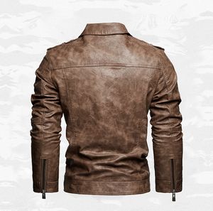 Giacca da <span class=keywords><strong>Moto</strong></span> Personalizzata Invernale da <span class=keywords><strong>Uomo</strong></span>, Slim Fit, in PU, con Cerniera Frontale, Casual, Impermeabile e Antivento - Product Image 4