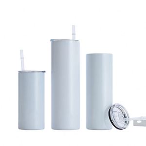 Gobelet isotherme droit en acier inoxydable de 12 oz personnalisé pour sublimation, à double paroi, avec paille, pour voiture - Product Image 1