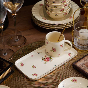 Juegos de <span class=keywords><strong>vajilla</strong></span> de lujo de estilo europeo, plato de gres, taza de té para uso doméstico, <span class=keywords><strong>vajilla</strong></span> de cerámica clásica de nuevo estilo para hoteles - Product Image 3