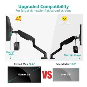 Soporte de Monitor con Resorte de Gas de Alta Resistencia, VESA 75x75/100x100, Altura e Inclinación Ajustables - Product Image 5