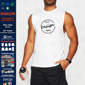 Débardeur de sport personnalisé pour homme, <span class=keywords><strong>sans</strong></span> manches, en coton, pour fitness, gym, musculation, stringer, débardeur musculaire - Product Image 1