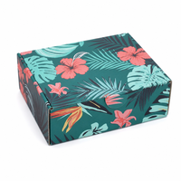 Boîte d'expédition personnalisée à imprimé tropical, entièrement imprimée en couleur, pour abonnement, avec logo personnalisé, vente en gros, directement de l'usine, OEM