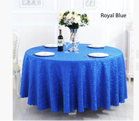 Nappe ronde en jacquard bleu royal en gros pour mariage, nappe de restaurant, couvre-table pour événement, fête