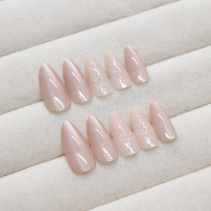 Uñas Postizas de Color Sólido con Diseño de Ojo de Gato, Uñas Postizas Desmontables, Uñas Postizas Transparentes de Estilo Simple - Product Image 4