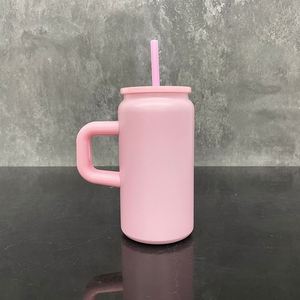 Vaso Mason de Acero Inoxidable para Sublimación de 16 oz con Asa, Taza Tumbler Macaron Mate de 16 oz para Transferencia DTF UV, Envío desde Almacén de EE. UU. - Product Image 3