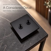 Sakelar Lampu Toggle Hitam Matte Standar Inggris Mewah Tahan Api PC Tahan Lama Warna Hitam Terbaru untuk Interior Hotel