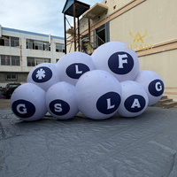 Ballon nuage gonflable de 6 m de long pour la décoration de scène, combinaison de ballons gonflables avec lettres pour les activités sportives
