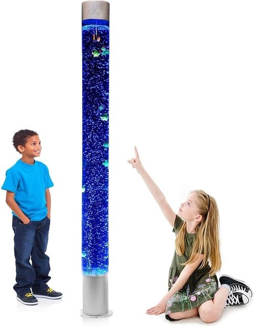 Sensory Bubble Tube  6 Foot Fish Tank Color Changing Floor Lamp  APP Controlled  Mounted Brackets Included