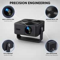 Projecteur LED intelligent Android 11.0 400 ANSI 1080P |   Support de projecteur rotatif à 180° pour plafond, mise au point automatique, portable, pour la maison