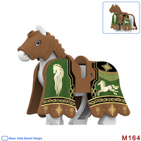 Accessoires de construction de chevaux de guerre médiévaux blindés, briques imprimées de chevaux de bataille pour l'aménagement de scènes de mini-figurines