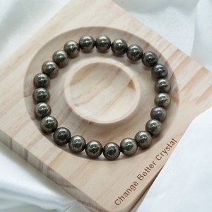 8mm Natural Polished Gemstones Jewelry Pyrite Healing <strong>Bracelet</strong> Semi-Precious Stretch <strong>Fashion</strong> <strong>Beaded</strong> <strong>Bracelets</strong> Unisex - Product Image 2