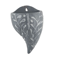 Nouvelle jardinière en ciment en forme de feuille, couleur vert-gris, écologique, pour plantes verticales suspendues, fleurs artificielles, décoration intérieure