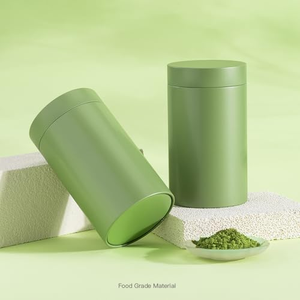 Latas de café ecológicas de hojalata de 500 g con logo, latas de café tostado, latas de alimentos premium verde mate, latas de té matcha - Product Image 4