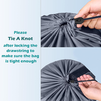 Sac à linge en nylon robuste et imperméable avec cordon de serrage, panier à linge réutilisable pour la maison, l'hôtel, les voyages légers