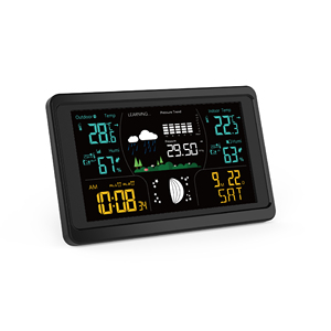 Trạm Thời Tiết Không Dây Đồng Hồ Nhiệt Kế Đo Độ Ẩm Phong Vũ Biểu Xu Hướng Thời Tiết Dự Báo Nhiệt Độ Cảnh Báo Giai Đoạn Mặt Trăng Đồng Hồ Báo Thức - Product Image 5