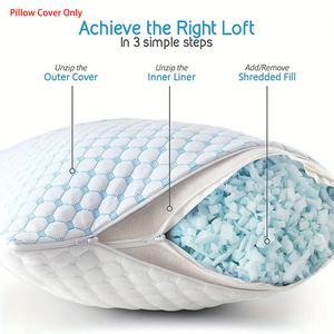 Hai Mặt Làm Mát Gối Bìa Mát Tre Rayon Vỏ Mượt Băng Dây Kéo Tiêu Chuẩn Lạnh Gối Bảo Vệ - Product Image 6