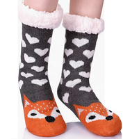 Noël nouvel an chaud flou confortable doux chaussette chaud polaire doublure tricot antidérapant épais hiver maison chaussettes