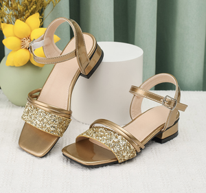 Commercio all'ingrosso ultimo stile estivo per bambini scarpe da esterno con paillettes Boutique principessa ragazze sandali - Product Image 1
