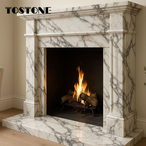 Caminetto in Marmo Bianco di Lusso con Venature Grigie, Stile Palazzo Reale per Interni di Ville, Direttamente dalla Fabbrica Tostone - Product Image 1