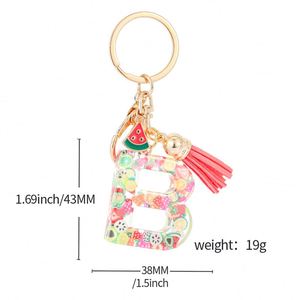 26 Llaveros de Acrílico Coloridos con Letras Iniciales en Inglés, Colgante de Resina con Forma de Fruta para Niñas, Accesorio Bonito para Bolsos y Llaves, Regalo - Product Image 5
