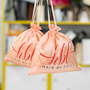 ถุงผ้าไหมพิมพ์โลโก้สั่งทำพิเศษสำหรับบรรจุภัณฑ์ของขวัญ เครื่องสำอาง อัญมณี ถุงใส่ผมแบบมีเชือกผูก ถุงกันฝุ่นสำหรับวิกผม ถุงผ้าซาติน - Product Image 4