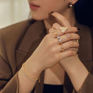 Dylam Instagram Trendy Heart Smile Shaped Open 925 <b>Sterling</b> <b>Silver</b> Diamond 5A Zircon <b>Adjustable</b> Engagement Wedding <b>Rings</b> - Product Image 5