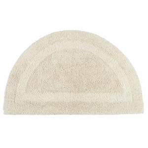 Tapis de bain en forme de U pour toilettes, motif gaufré original en coton, en polaire corail effet galet, antidérapant, super absorbant, à mémoire de forme - Product Image 4