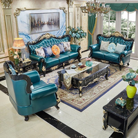 Ensemble de canapés de luxe modernes européens en bois massif sculpté, fauteuils de salon, mobilier confortable pour la maison et l'hôtel, Guangdong