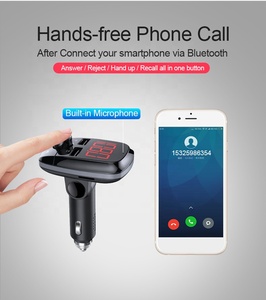 T50 Bluetooth 5,0 U disco/tarjeta micro SD USB del cargador del manos libres transmisor FM <span class=keywords><strong>MP3</strong></span> de Audio -jugador de la luz roja - Product Image 6