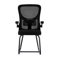 Chaise de bureau ergonomique en maille sans roulettes avec accoudoirs pour conférence et ordinateur – Offre Spéciale