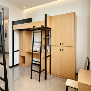Cheap Wholesale Student Dorm Bunk Beds with Wardrobe Drawers <b>Sofa</b> Side Table Desk For <b>Small</b> Studio Apartments Building Furniture - Product Image 3