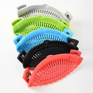 Üretici klipsli Pot süzgeç ayarlanabilir isıya dayanıklı silikon klip süzgeç ev mutfak gereçleri üzerinde 2 klip ile süzgeç - Product Image 3