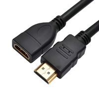 Câble d'extension mâle-femelle 4K60Hz, cordon court de 0,15 m, connecteur plaqué or 24K, conducteur OFC