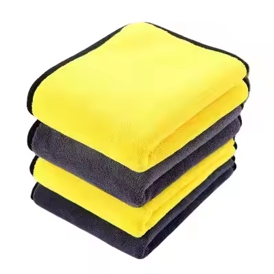 Two-Color Microfiber Car Wash Towel Thickened Double-Sided Coral Fleece Dual-Sided Drying Cloth for Car Cleaning