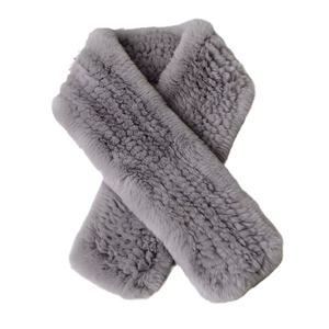 Echarpe tissée en fourrure de lapin Rex Femme Hiver Chaleur Croix Double Face 2025 Mode Simple - Product Image 5