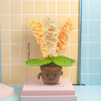 Tanaman Lavender Rajutan Energi Positif dalam Pot, Bunga Buatan Tenun Tangan, Ornamen Meja, Boneka Lucu