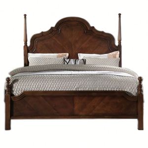 Lit en bois massif de style campagnard américain, vintage, directement de l'usine, disponible en grandes quantités avec options personnalisées - Product Image 1